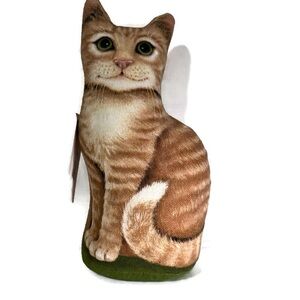 Vintage Fiddlers Elbow NWT Orange Tabby Cat Kitten 8" Tall Doorstop Whimsy